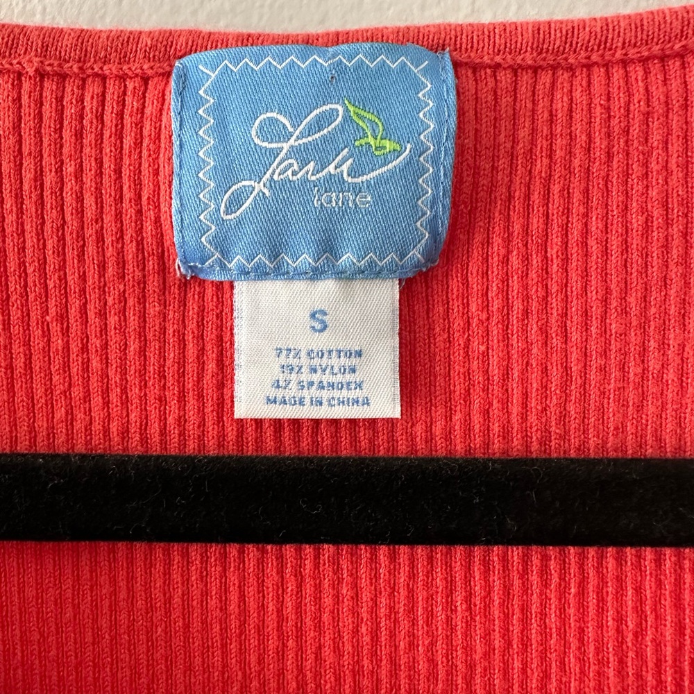 Lara Lane Ribbed Tank Top With Neckline Design Size Small - Picture 6 of 7